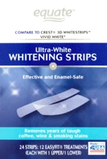 Equate Ultra-White Teeth Whitening Strips, 12 Treatments (Compare to Crest 3D Wh