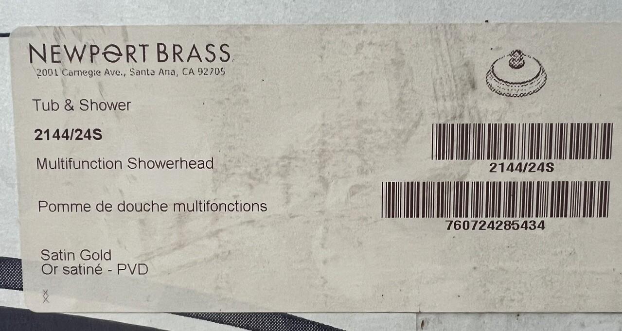 Newport Brass 2144/24S Multifunction Shower Head - Satin Gold