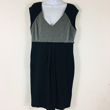 Nine West Women Dress 12 Black Gray Herringbone Corporate Office Minimalist