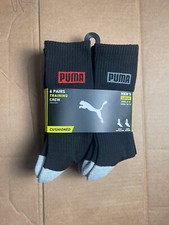 New Mens Puma 6 Pair Training Cushioned Crew Socks. SIZE L