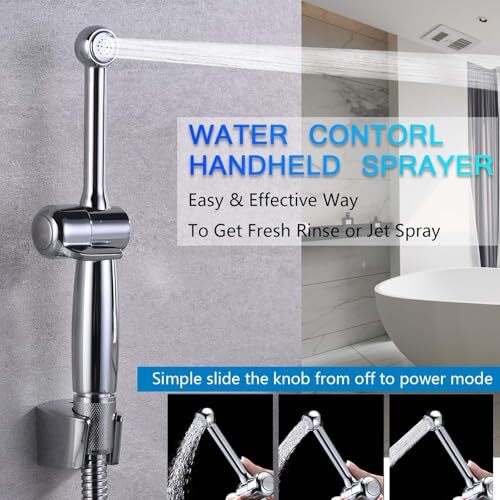 Handheld Bidet Sprayer for Toilet, Brass Hand Held Bidet Polished Chrome - Picture 4 of 7