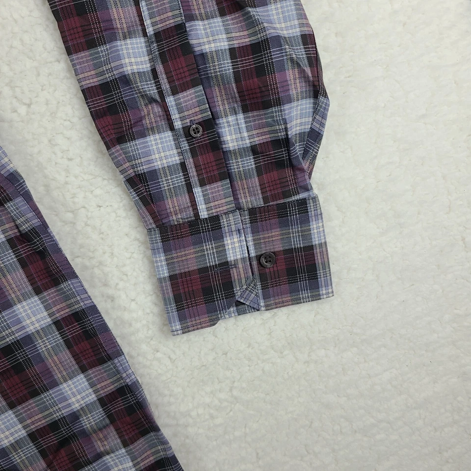 Camisa de vestir Nordstrom para hombre XL azul negro rojo sin arrugas ajuste regular abotonada Foto 2 de 4