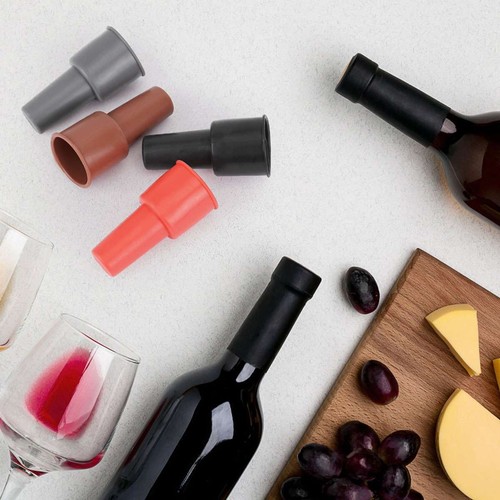 8 Pezzi Tappi per Vino in Silicone per Bottiglie di Vino, Coperchio Bottiglia in Silicone Riutilizzabile - Foto 7 di 12