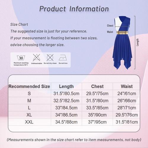 Vestido de alabanza asimétrico para mujer bloque de color túnica litúrgica vestido de baile - Imagen 82 de 116