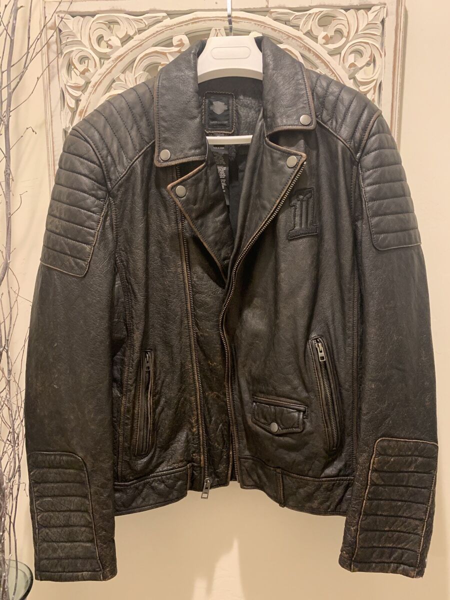 Harley Davidson Men BLACK LABEL #1 Skull Distressed Leather Harley Davidson Men BLACK LABEL #1 Skull Distressed Leather