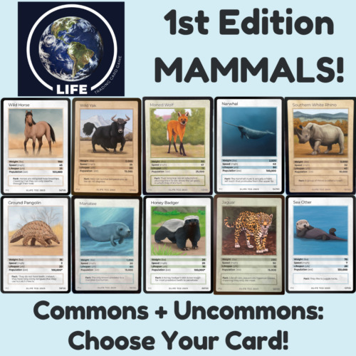 Life Tcg 1st Edition Mammals - Choose Your Card! Non-Holo Uncommon and Common