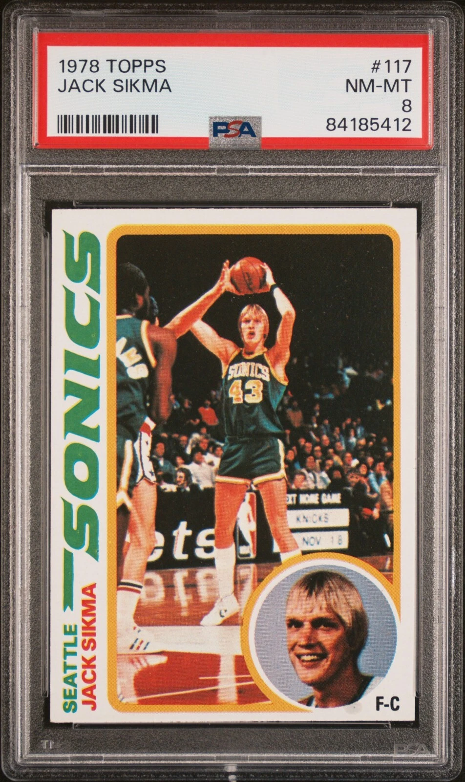 1978-79 Topps Jack Sikma Rookie #117 PSA 8 - Seattle Supersonics - HOF RC