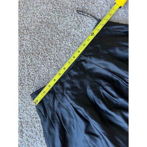 Jigsaw satin Black Midi Skirt Pleated A-Line Career Party Cocktail Size 8 US - Picture 7 of 9