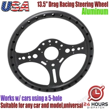 13.5" Super Max Lightweight Drag Racing Performance Sport Steering Wheel 5-Hole