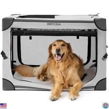 EHEYCIGA 36" Collapsible Dog Crate - Portable Soft-Sided Kennel for Large Dogs