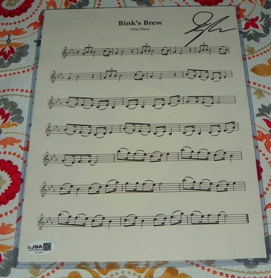 Ian Sinclair Brook One Piece Signed 8 1/2 x 11 Bink's Brew Violin Music Auto JSA