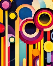 8x10 Art Print - Contemporary Modern Artwork Colorful Whimsical Picture Signed