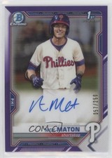 2021 Bowman Chrome Prospects Purple Refractor /250 Nick Maton #CPA-NM Auto 04qy