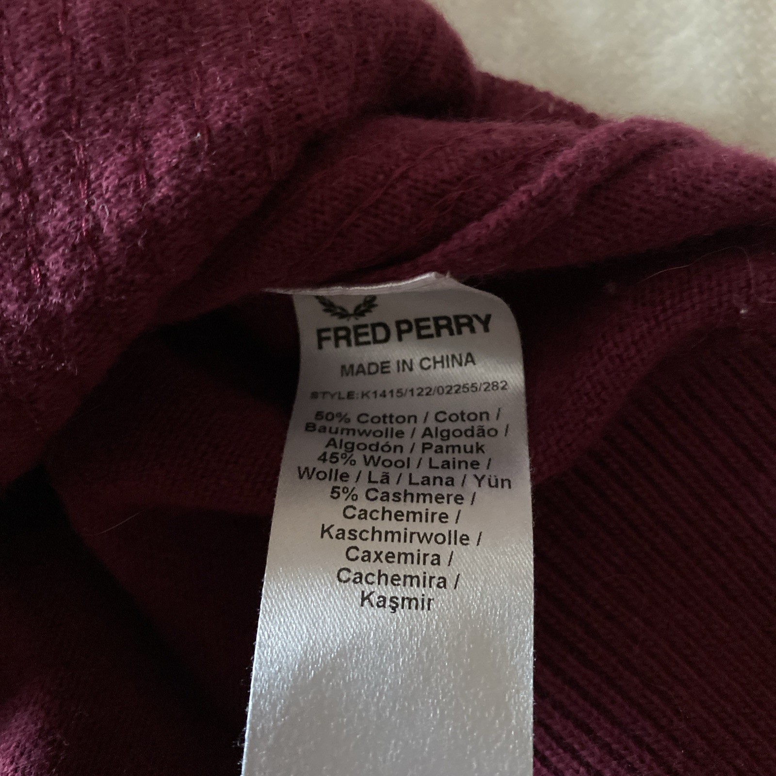 Fred Perry - Richard Nicoll -Rare - sequinned, Wine Jumper top-Sz10 -Ex con image 9