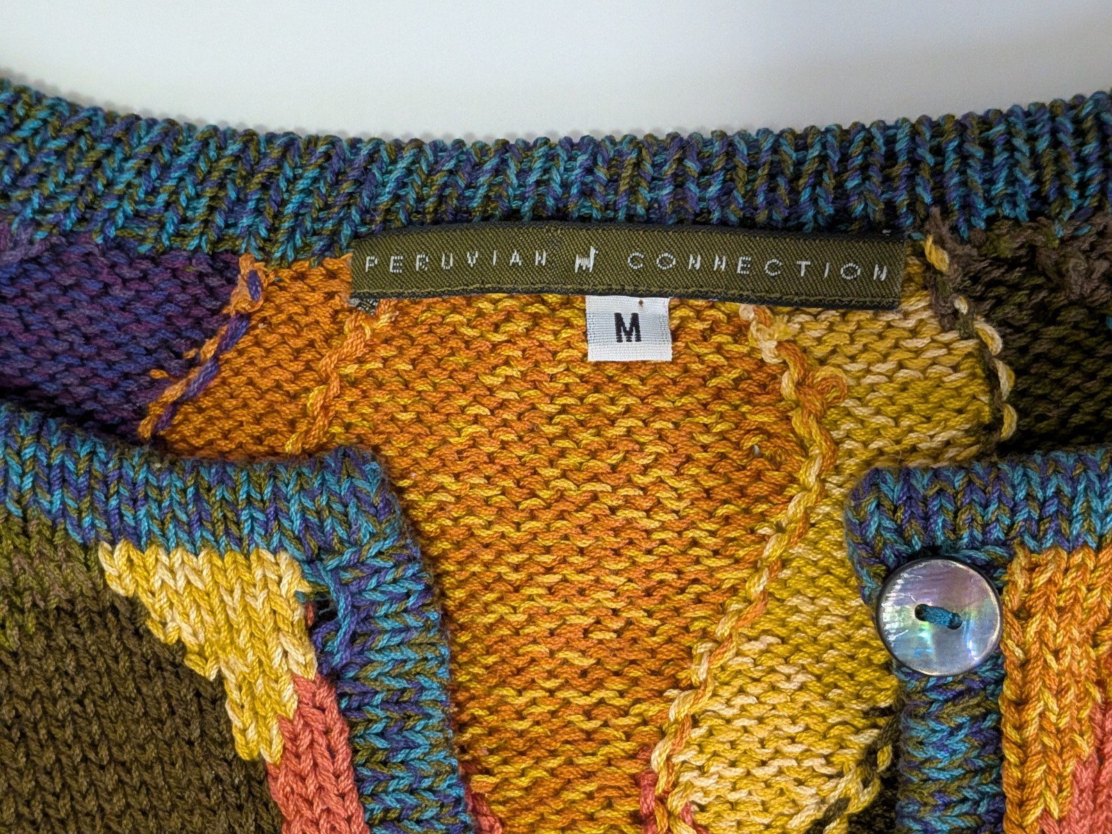 Gorgeous Multi-colored Peruvian Connection Cardig… - image 9