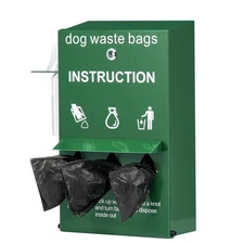 Dog Poop Bag Dispenser with Hand Wash Bottle, Lockable Outdoor Dog Waste Bag Hol