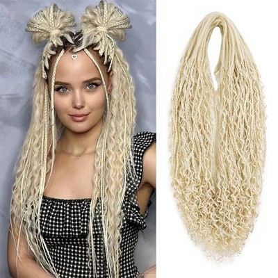 24'' Boho Braids Double Ended Dreadlocks Extension Curly Box Braids Locs DE Dread