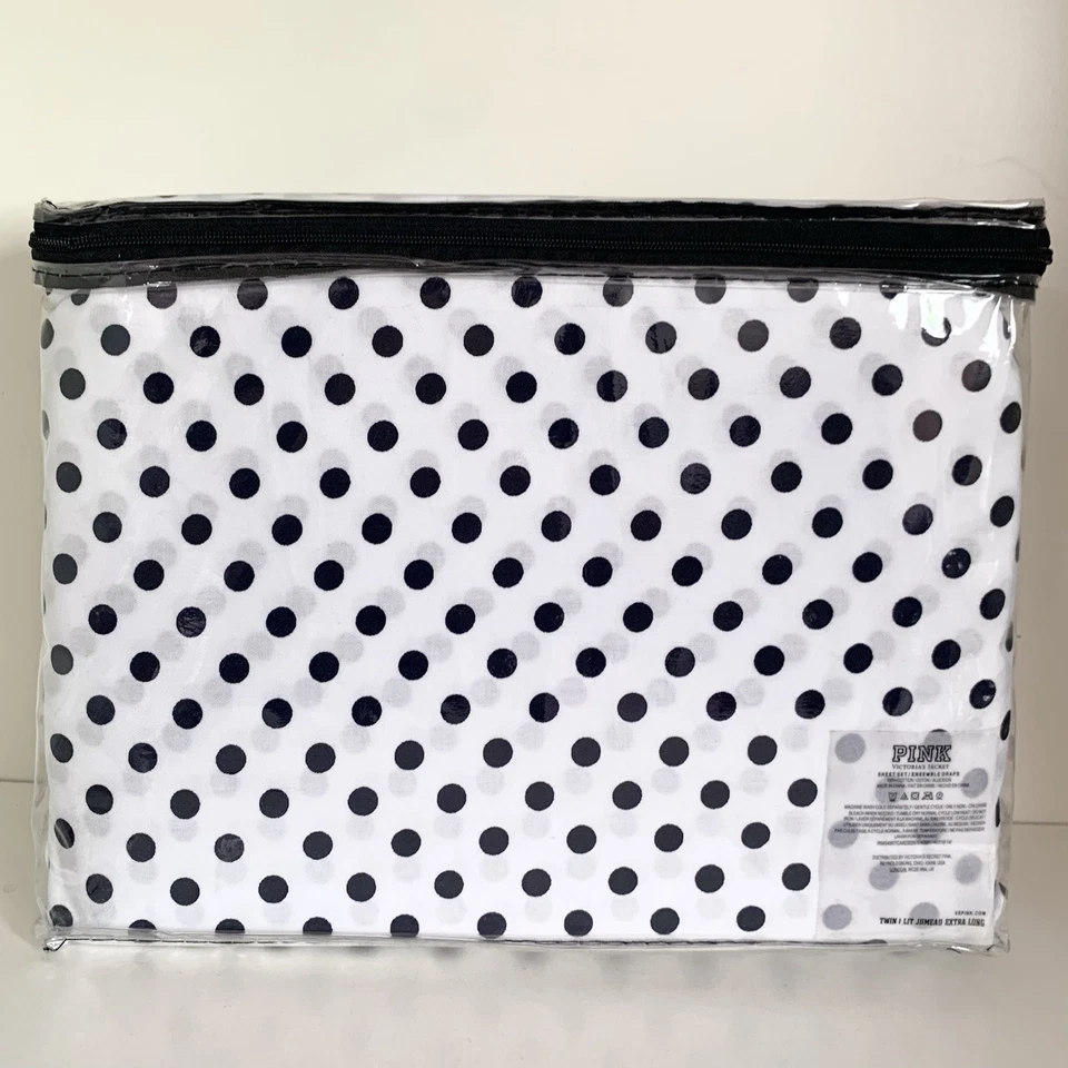 Juego de sábanas ROSA Victoria’s Secret 100 % algodón lunares doble XL Foto 2 de 4