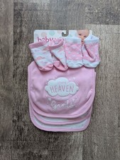 Baby Girl Bib  Sock Set