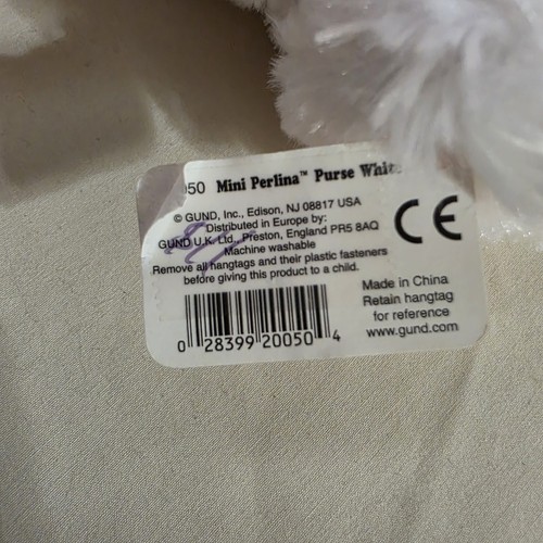 Gund Kids Mini Perlina Purse White 7" Plush Poodle 20050 Rare! - Picture 8 of 8