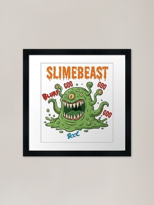 Hungrige Schatztruhe Monster Rahmen gerahmt Wandbild Poster Leinwanddruck Bild