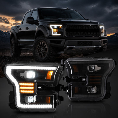 Paar Voll LED Projektor Scheinwerfer Für 2015 2016 2017 Ford F-150 mit Animation