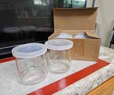 24 Pieces Clear Plastic Yogurt Container Lids, Replacement for Oui Jars