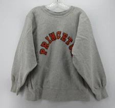 VINTAGE Princeton Tigers Sweatshirt Men Large Gray Sand Knit Macgregor 70s 80s *