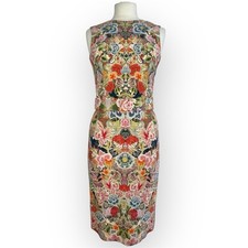 Alexander McQueen ‘13 Floral Kaleidoscope Print Sleeveless Belted Cocktail Dress
