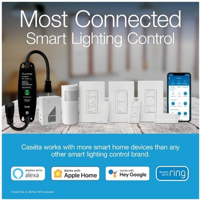Caseta Plug-In Smart Lamp Dimmer Switch Kit with Pico Remote`
