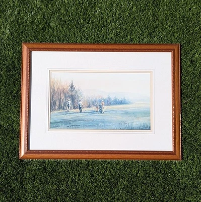Golf 'Long Drive' By Robert Harnett Framed Print Vintage Golfing Landscape Art - Image 1 of 4