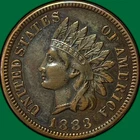 1883 Indian Head Cent Extremely Fine XF Coin, Cleaning #34006