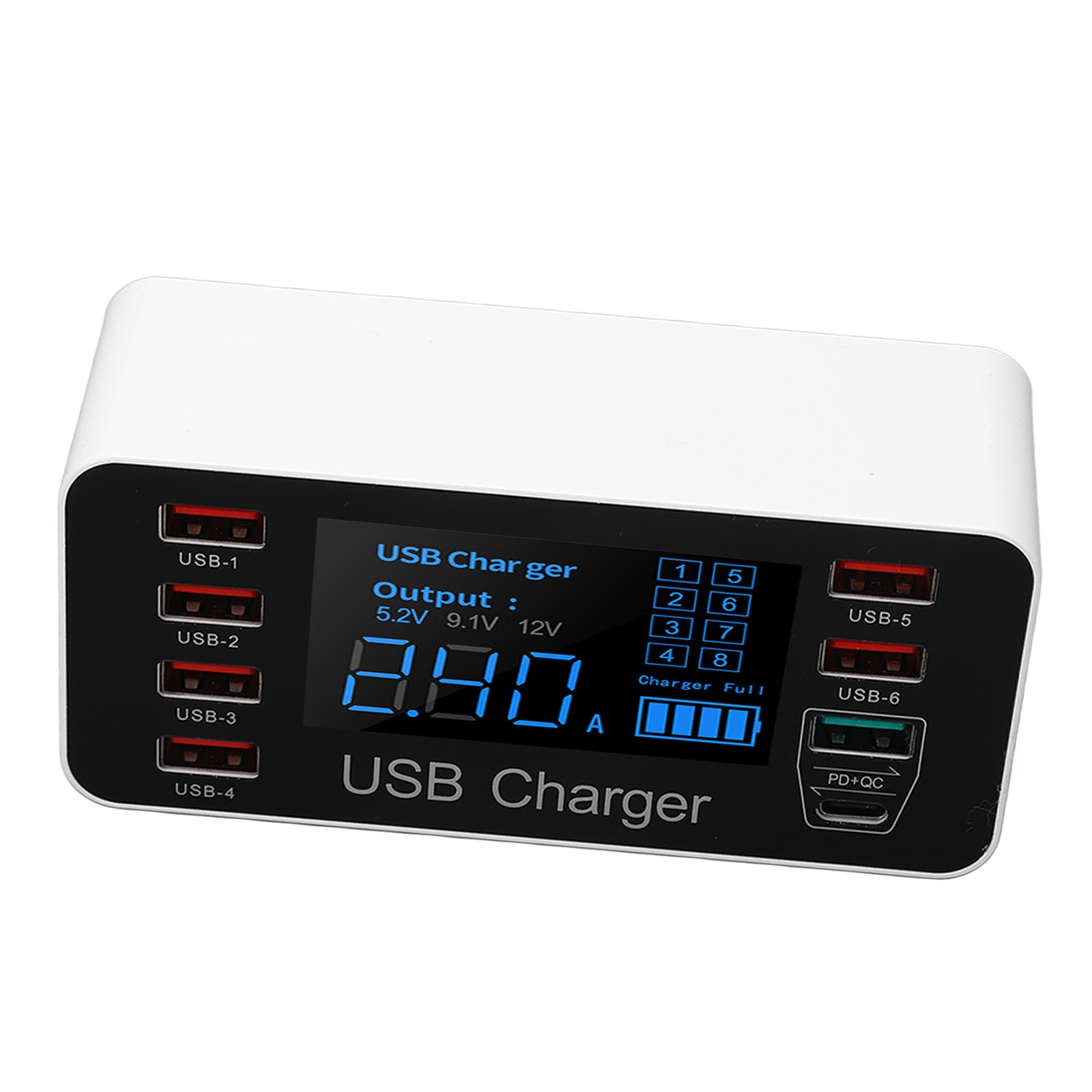 8 Port USB Charger Intelligent LED Display USB Charger For Multiple Devices For