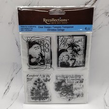 Recollections Christmas Collage Clear Stamps Santa Claus Tree Little Girl New