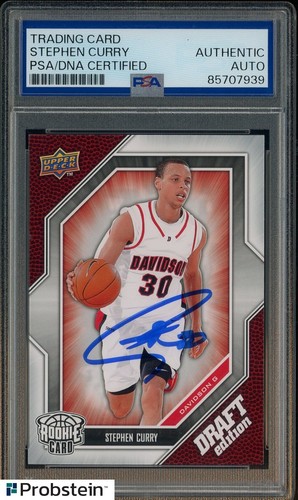 Stephen Curry Signed 2009-10 Upper Deck Draft Edition RC Rookie PSA/DNA AUTO
