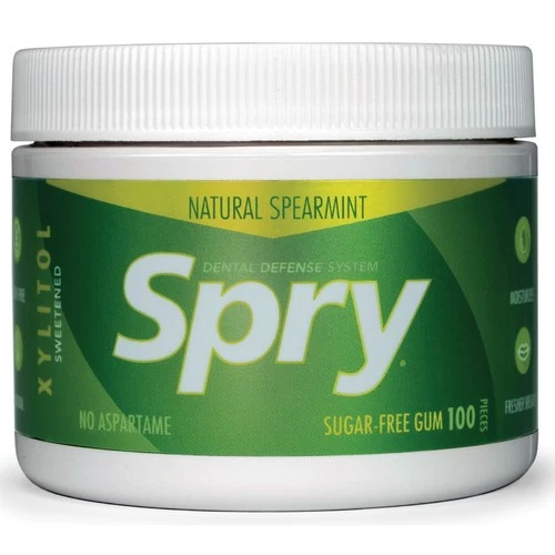Spry Fresh Natural Xylitol Chewing Gum (Spearmint, 100 Count - Pack of 1)