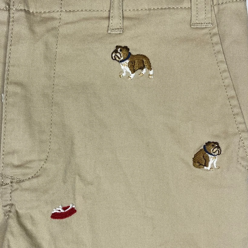Polo Ralph Lauren Khaki Chino Shorts Boys 12 Bulldog Dog Embroidered - Image 4 of 4