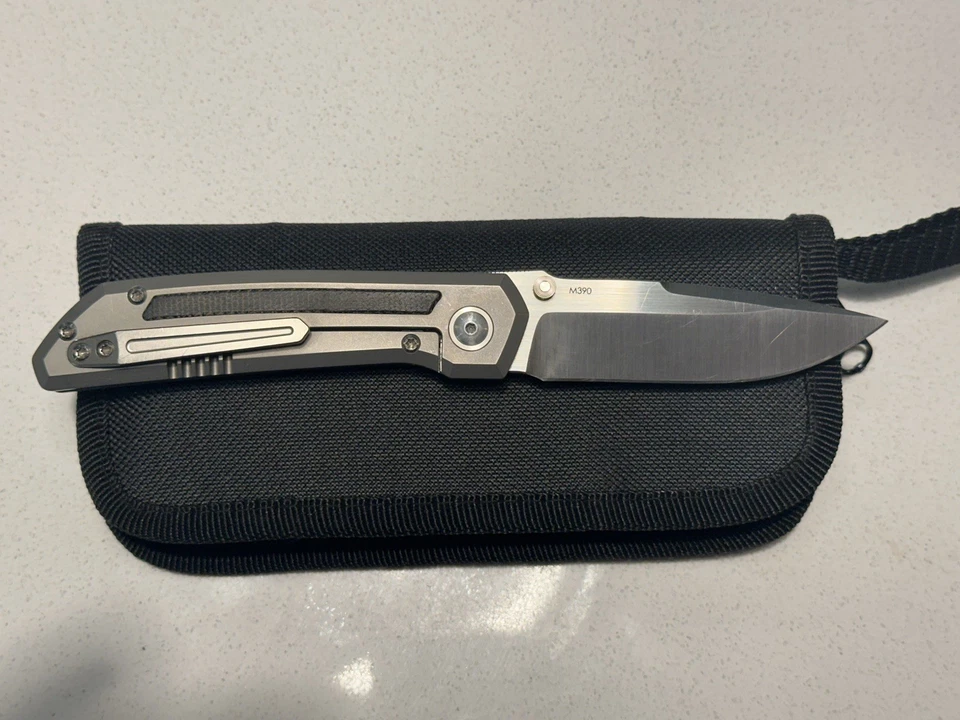 Pena X-Series Mula Folder P Knife with Black Canvas Inlay and Micarta 3.25" M390 - Image 2 of 4