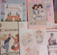 5 Gloria Pat cross stitch child princess castle petticoat angel bear amanda