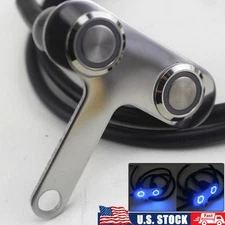 Blue LED Motorcycle Switch Button ON-Off Handlebar Waterproof Manual-Return Lock