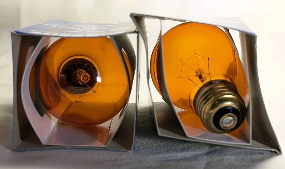 BULBRITE 2X Orange Light Bulb 25W ~ A-19 Transparent Color Long Life ~ Halloween - Image 3 of 4