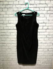Alyx, Women 10/M, Black Sleeveless Stretch Lined Office Career Zip Sheath Dress