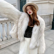 Korean New Short Coat Women's Raccoon Fur Short Collar Fox Fur Long Sleeve Top