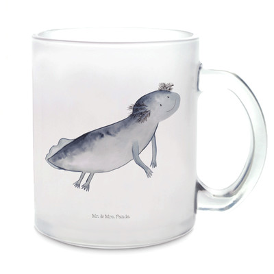Teetasse Axolotl Schwimmen - Geschenk froh Molch Lurch Lurche glücklich Teeglas