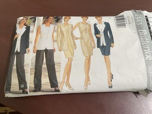 4343 Batterick Sz 12-14-16 Vtg Pattern Jacket Vest Dress Top Skirt Pants 1996
