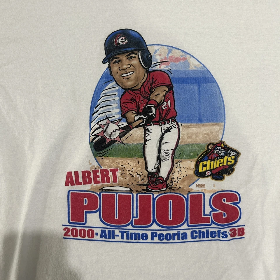 Rare Albert Pujols Peoria Chiefs All Time 3B 2008 SGA T-Shirt Size XL - Image 2 of 4