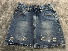 Route 66 Denim Mini Skirt with Raw Hem Size 8