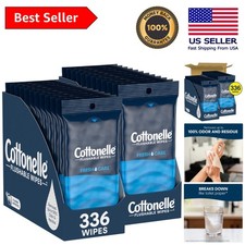 Biodegradable Flushable Wipes for Adults - 100 Sewer Safe, 336 Total Wipes