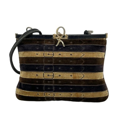 Roberta di camerino Brown Dark Brown Multi Velour Leather Shoulder Bag