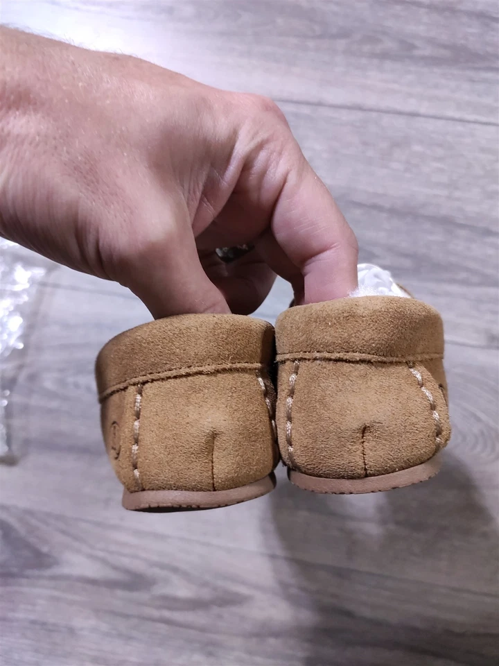 Zapatillas Lands End Niñas Niños Talla 11 Tostado Mocasín Gamuza Casa Zapatos Niños Foto 3 de 4